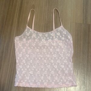 Fredrick’s Light Pink Elegant Pink Lace Cami Top